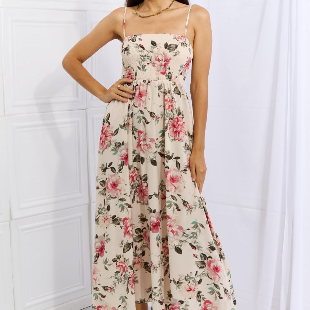 Never Let Go Sleeveless Pink Floral Maxi Dress