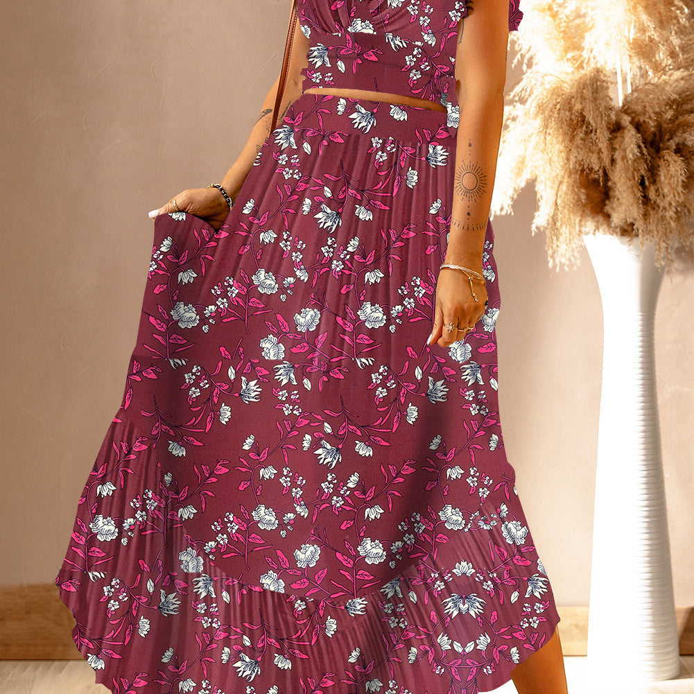 Isabel’s Got A Date Cropped Top + Maxi Skirt Set